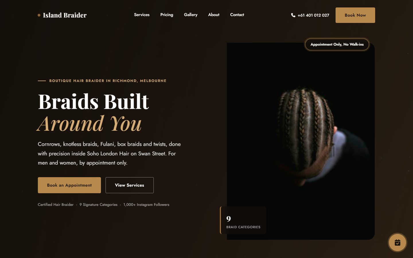 Island Braider website homepage